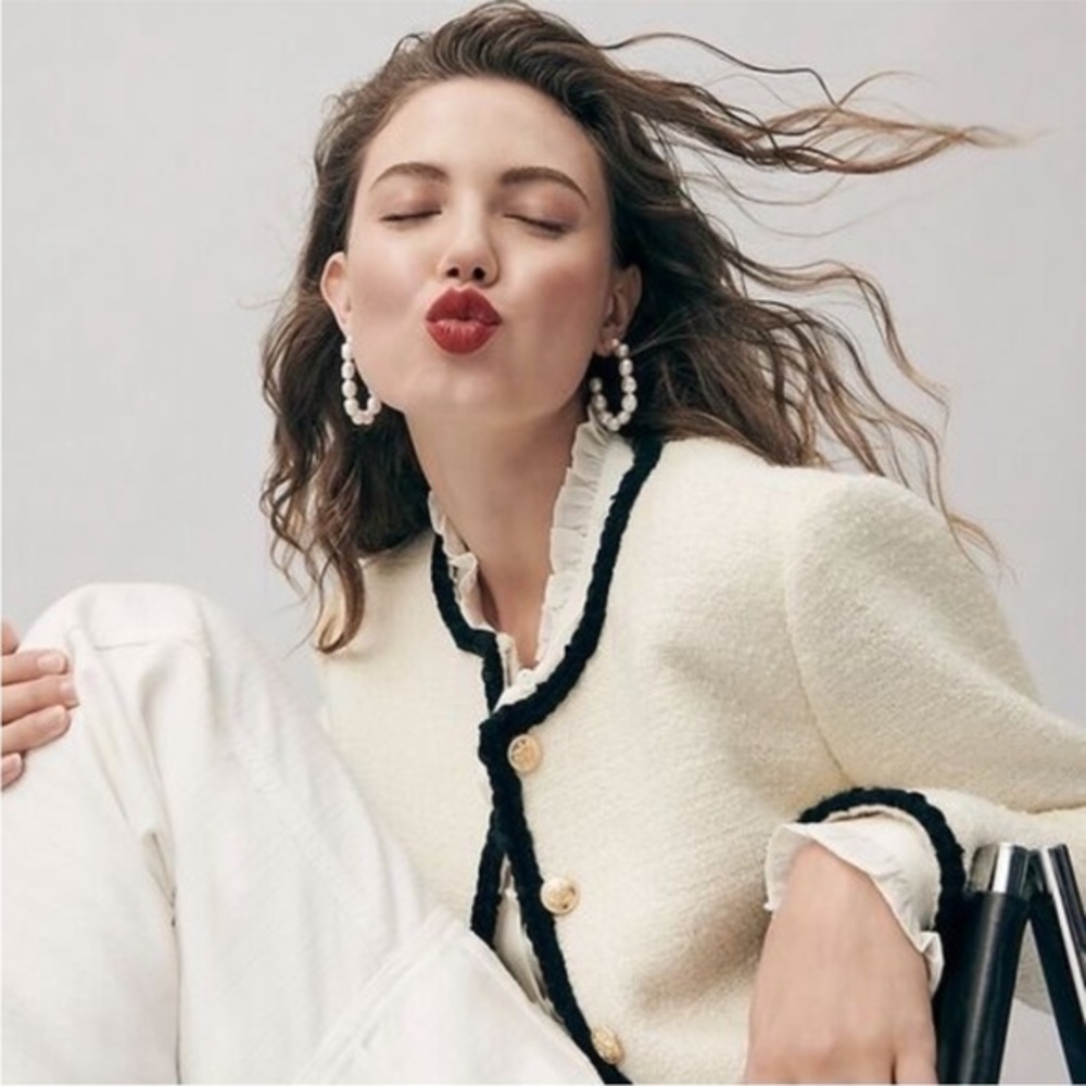 J. Crew Cream and Black Louisa Lady Jacket - Picture 4 of 15